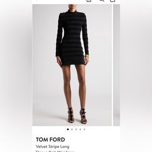 Tom Ford Velvet Stripe Mini Dress